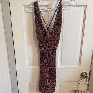Sparkly brown/black fitted mini dress. Size Medium. Never Worn.
